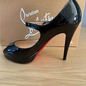 Christian Louboutin Zeppa Mary Jane Heels with Stiletto and Peep-Toe Design